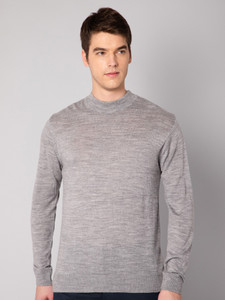 CANTABIL Solid Round Neck Casual Men Grey Sweater