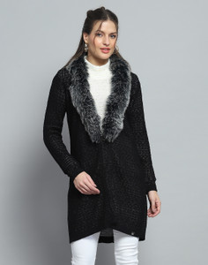 MONTE CARLO Self Design Casual Women Black Sweater