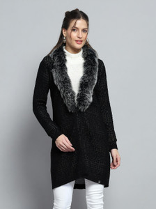 MONTE CARLO Self Design Casual Women Black Sweater