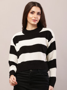 Nobarr Solid Turtle Neck Casual Women Black Sweater