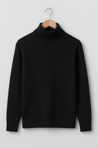 sarah Enterprises Solid Turtle Neck Casual Men Black Sweater