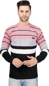 BADOS Striped Round Neck Casual Men Multicolor Sweater