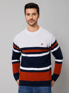 CANTABIL Striped Round Neck Casual Men Multicolor Sweater