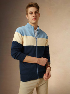 Dennis Lingo Self Design Round Neck Casual Men Multicolor Sweater