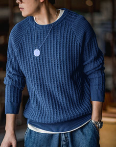 FREAKS Self Design Round Neck Casual Men Blue Sweater