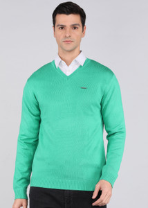 पीटर इंग्लैंड पुरुषों के लिए कैज़ुअल सॉलिड हरा V नेक स्वेटर