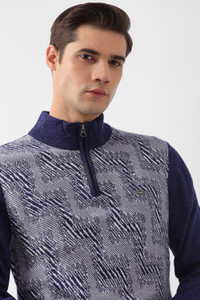 पीटर इंग्लैंड पुरुषों के लिए कैज़ुअल सेल्फ डिज़ाइन गहरा नीला क्रू नेक स्वेटर