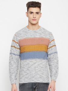 DUKE Colorblock Round Neck Casual Men Multicolor Sweater
