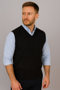 BFY Solid V Neck Formal Men Black Sweater