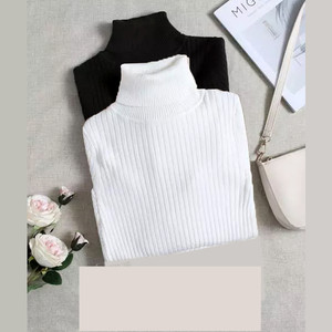 BHAKTI UNIQUE Solid Turtle Neck Casual Women Black, White Sweater