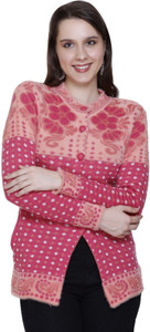 chatanya Self Design Round Neck Casual Women Pink Sweater