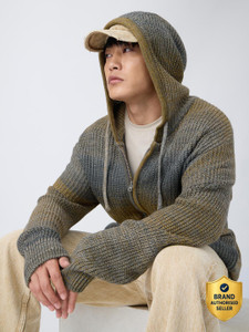 The Souled Store Men Grey Hooded Neck Sweater - Image 5