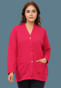 jorden4u Solid V Neck Casual Women Pink Sweater
