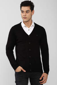 पीटर इंग्लैंड पुरुषों के लिए कैज़ुअल सॉलिड काला V नेक स्वेटर