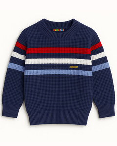 Kuchipoo Printed Round Neck Casual Boys Multicolor Sweater