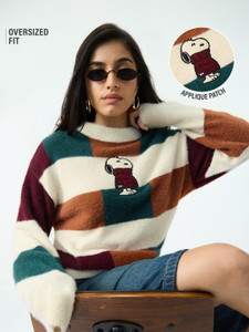 The Souled Store Women Multicolor Graphic Sweater - Image 1