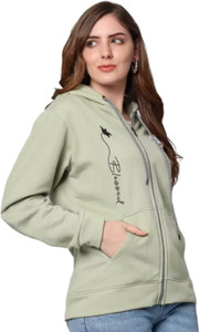 KRITIKA TRADING Printed Hooded Neck Casual Women Green Sweater