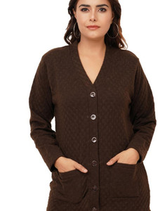 urban rock Self Design V Neck Casual Women Black Sweater