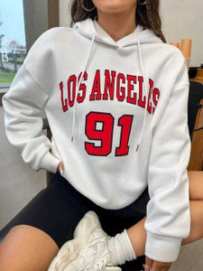 SILVANUS Solid Hooded Neck Casual Women White Sweater