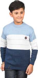 BADOS Colorblock Round Neck Casual Boys Multicolor Sweater