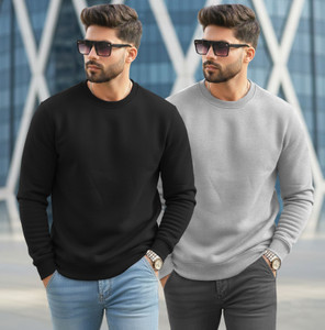 TRIPR Solid Round Neck Casual Men Multicolor Sweater
