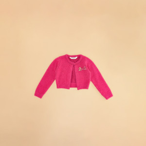 Pantaloons Junior Solid Round Neck Casual Girls Pink Sweater