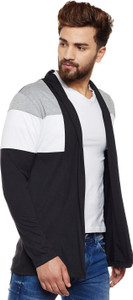 GLAMPANDA Colorblock Casual Men Black Sweater