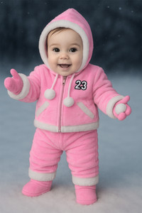 Asent Striped Hooded Neck Casual Baby Boys & Baby Girls Pink Sweater
