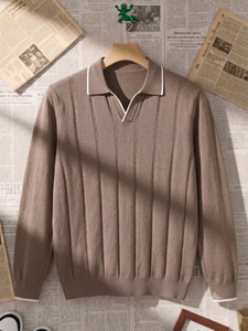 Cortin Men Brown Collared Neck Sweater - Image 3