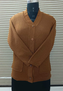 S.L. Madhok Solid V Neck Casual Women Brown Sweater