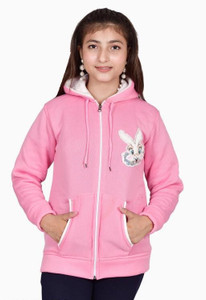 hotfashion Solid Hooded Neck Casual Girls Pink Sweater