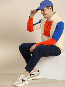 HERE&NOW Full Sleeve Color Block Men Reversible Sweatshirt