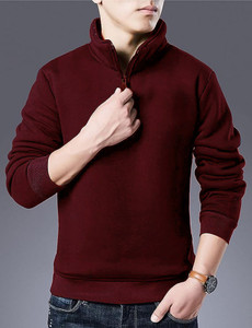 Lecowar Full Sleeve Solid Men Sweatshirt
