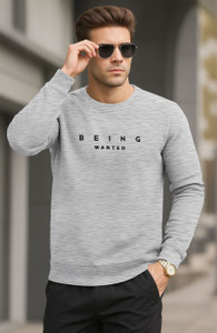BEING WANTED Full Sleeve Printed Men Sweatshirt