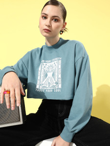Roadster Full Sleeve Printed Women Sweatshirt
