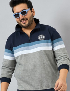 Austivo Full Sleeve Striped Men Sweatshirt