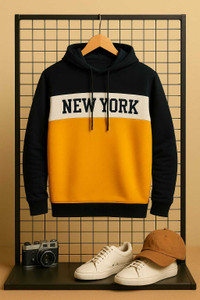 Austivo Full Sleeve Printed, Color Block Men Sweatshirt