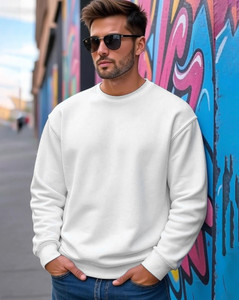 AUSK Full Sleeve Solid Men Sweatshirt