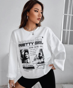 Christy World Solid Round Neck Casual Women White Sweater