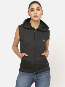 UZARUS Sleeveless Solid Women Sweatshirt