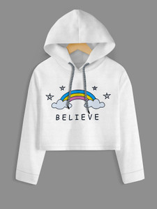 TOPTUDE Full Sleeve Graphic Print Girls Sweatshirt