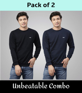 Reya Full Sleeve Solid Men Sweatshirt