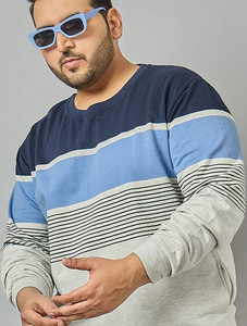 Austivo Full Sleeve Striped Men Sweatshirt