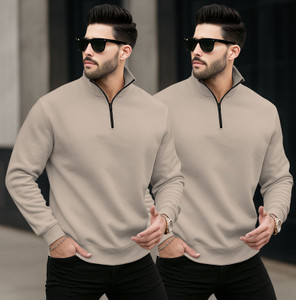 TRIPR Full Sleeve Solid Men Sweatshirt