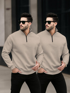 TRIPR Full Sleeve Solid Men Sweatshirt