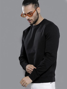 Leotude Full Sleeve Solid Men Sweatshirt