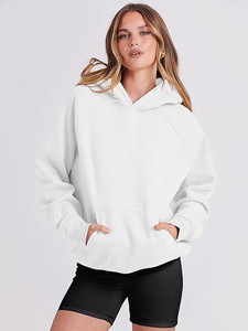 BG TAX Solid Hooded Neck Casual Women White Sweater