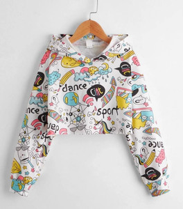TOPTUDE Full Sleeve Floral Print Girls Sweatshirt
