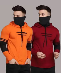 Panda Bear Full Sleeve Color Block Men Sweatshirt