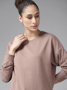 Roadster Full Sleeve Solid Women Reversible Sweatshirt